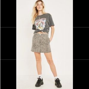 Urban Outfitters Leopard Print Twill Mini Skirt